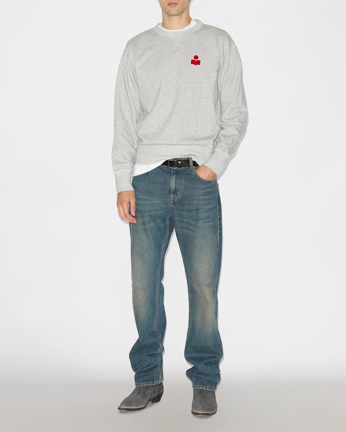 Mike sweatshirt Man Gray-red 3