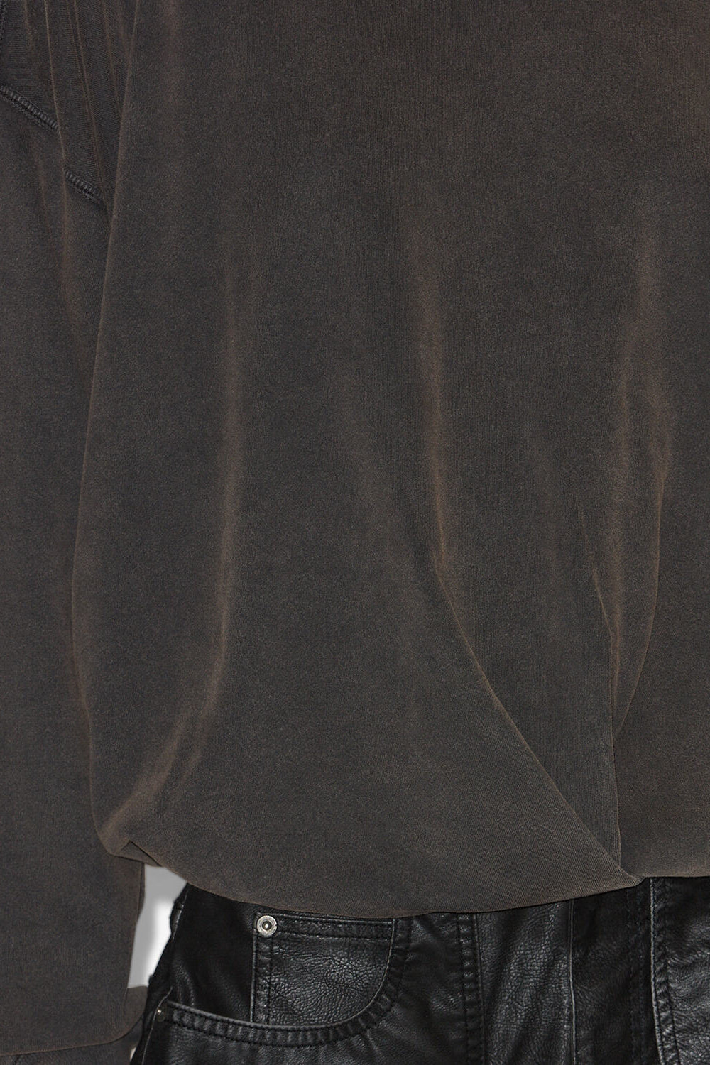 Sudadera sauria de algodón desgastado - Negro lavado - Woman - 3
