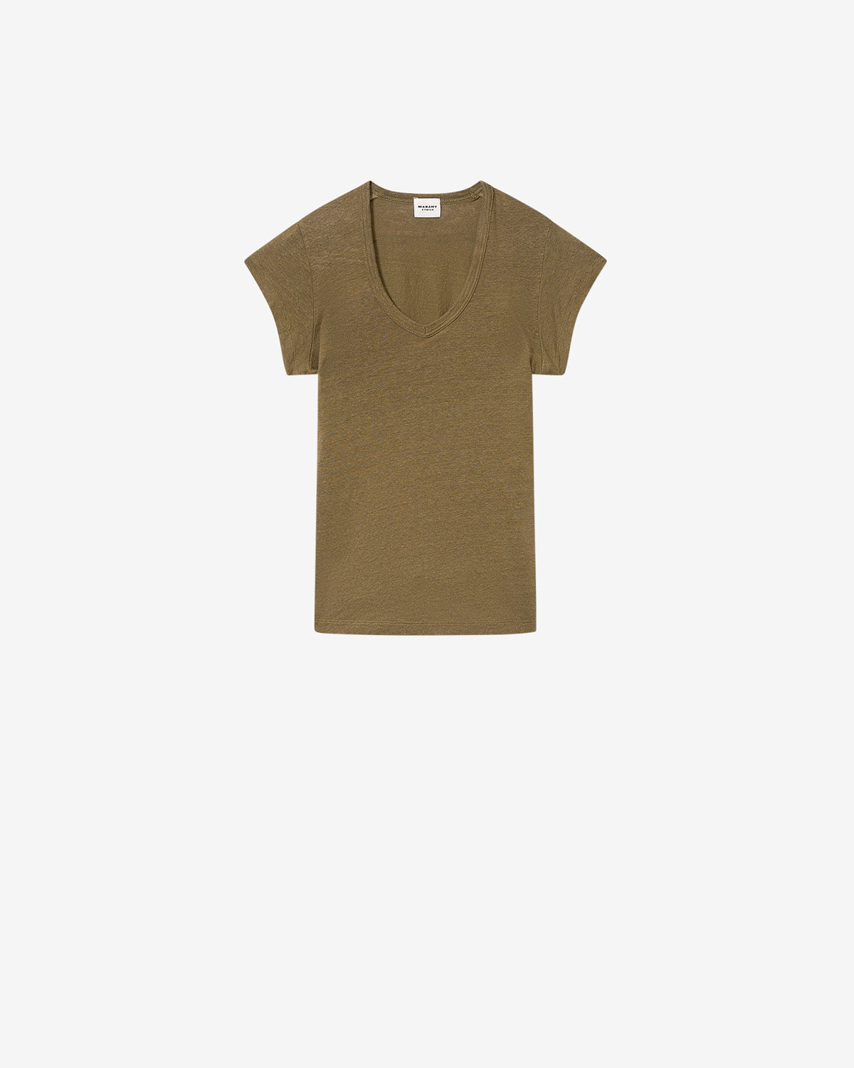 Kurzarm-t-shirt zankou aus leinen - Dark khaki - Woman - 5