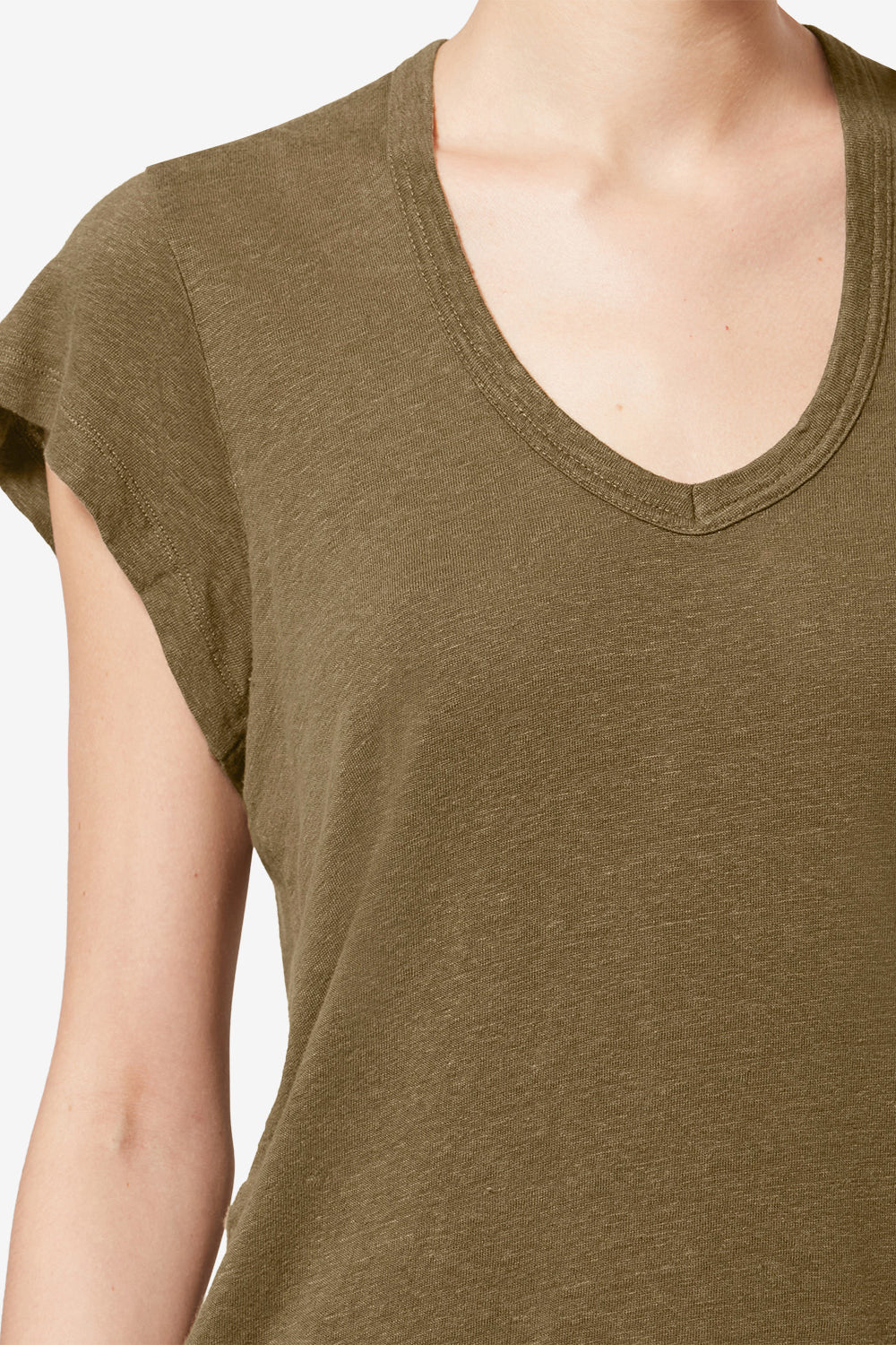 Zankou short-sleeve linen t-shirt - Dark khaki - Woman - 3