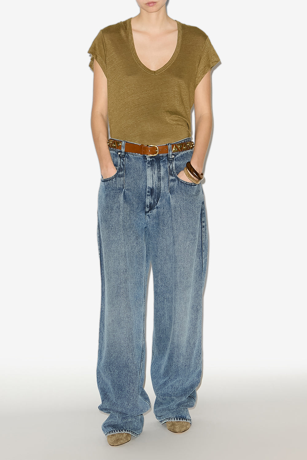 Zankou short-sleeve linen t-shirt - Khaki - Woman - 2