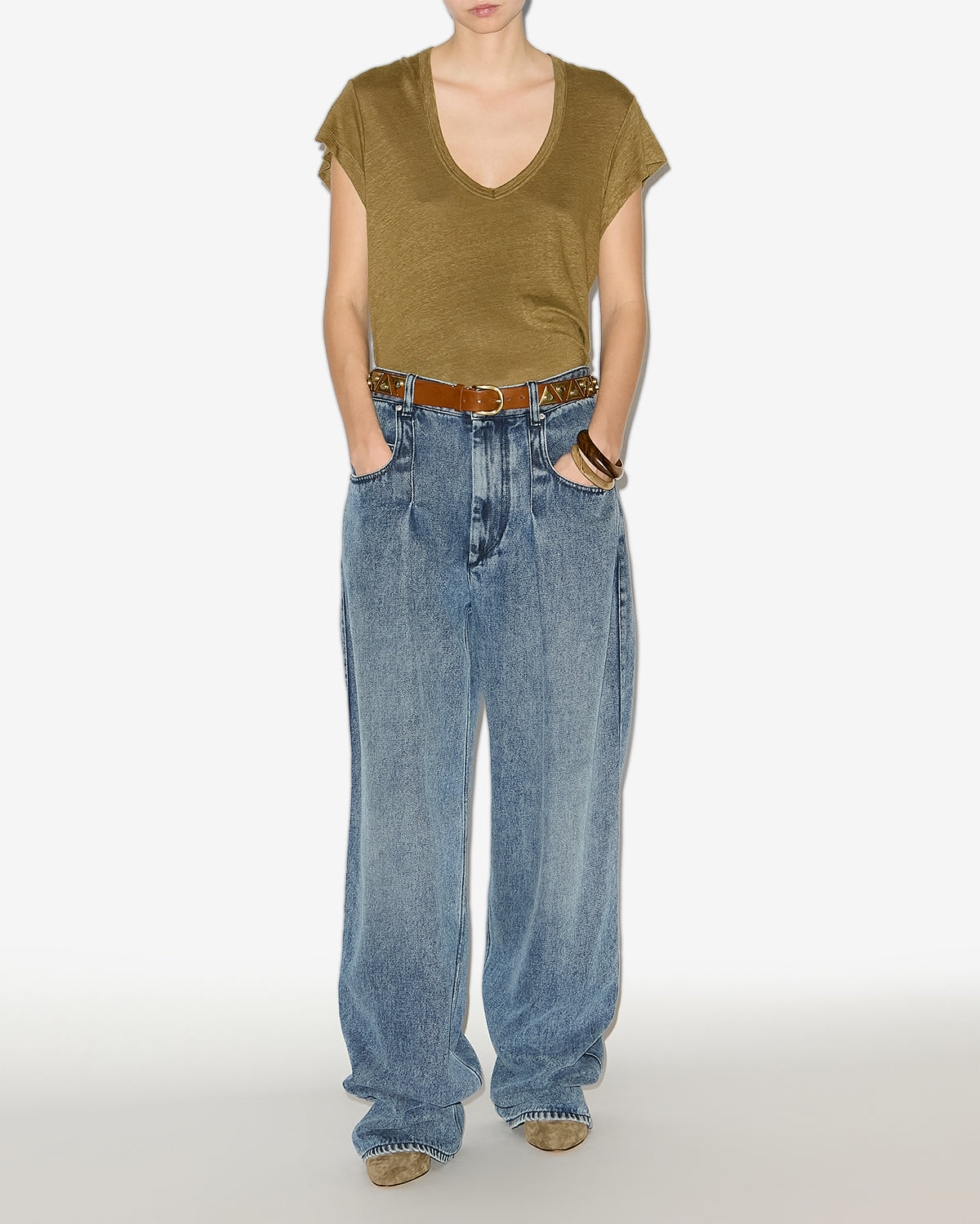 Zankou short-sleeve linen t-shirt - Khaki - Woman - 1