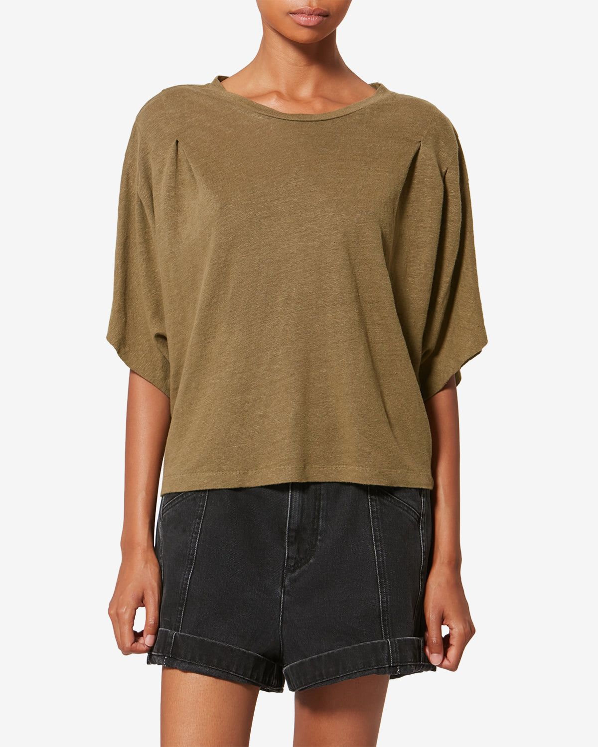 Camiseta kyanza de lino - Dark khaki - Woman - 3