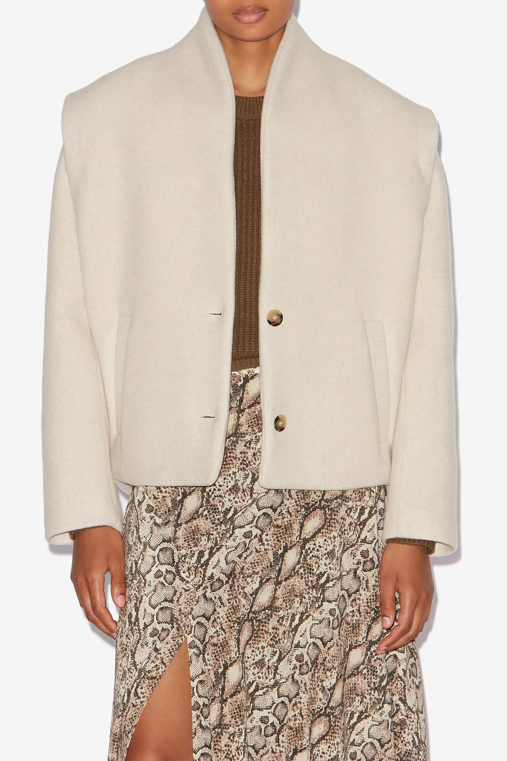 Chaqueta de traje de mezcla de lana drogo - Crudo - Woman - 4