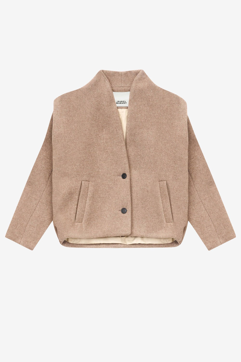 Chaqueta de traje de mezcla de lana drogo - Taupe - Woman - 1