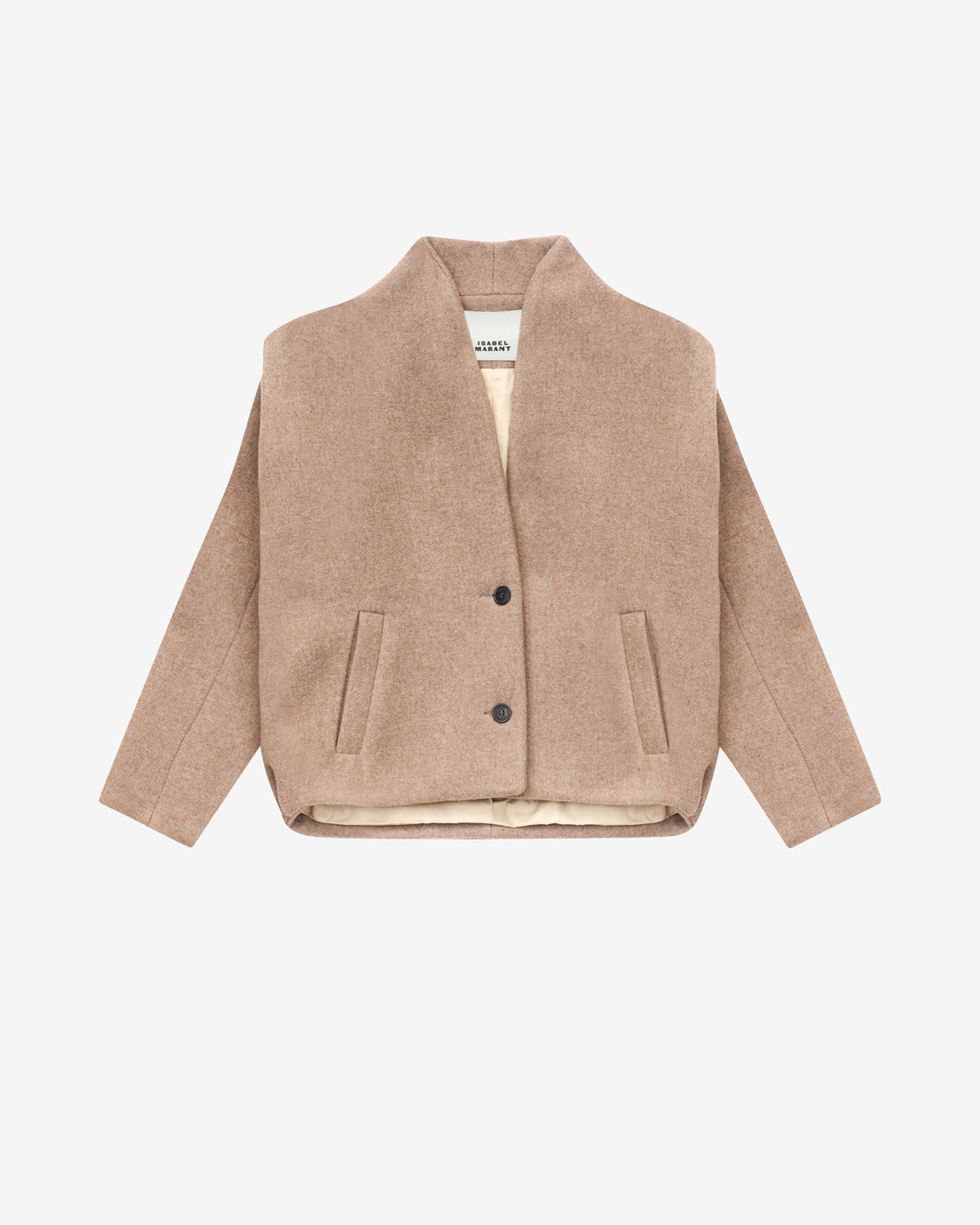 Chaqueta de traje de mezcla de lana drogo - Taupe - Woman - 5