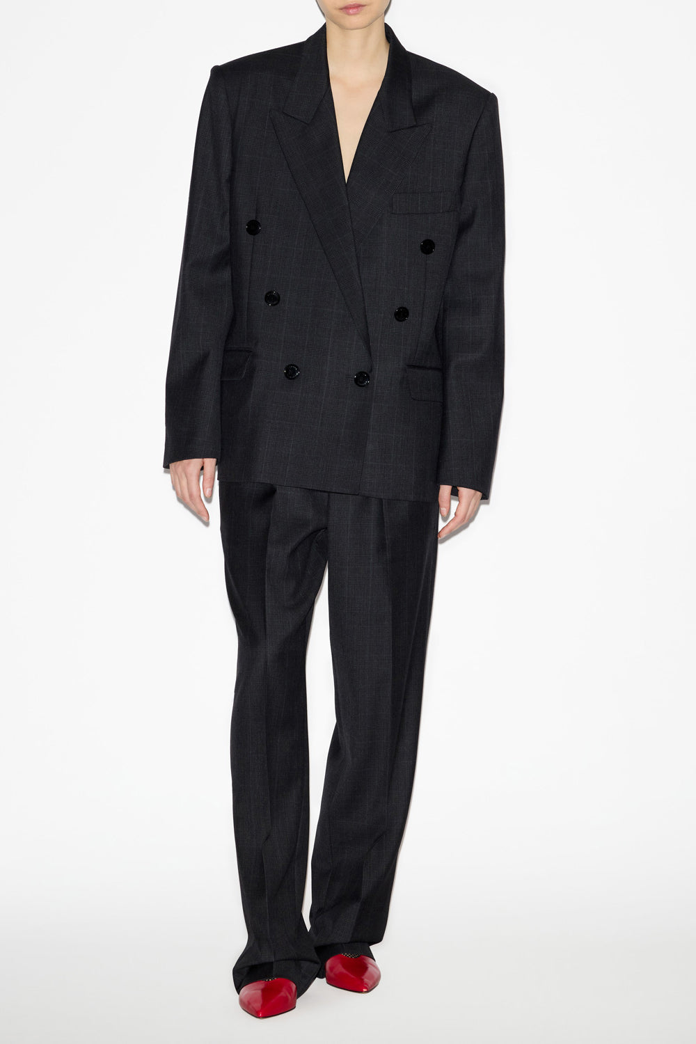 Giacca sartoriale klero in lana principe di galles - Anthracite - Woman - 2