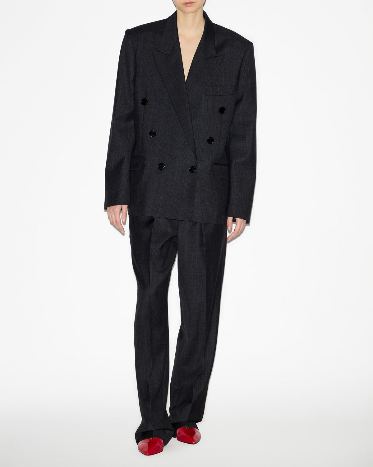 Klero glen plaid wool suit jacket - Anthracite - Woman - 1