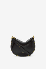 Oskan hobo soft zip 그레인 마감 송아지 가죽 핸드백 - 검은색 - Woman