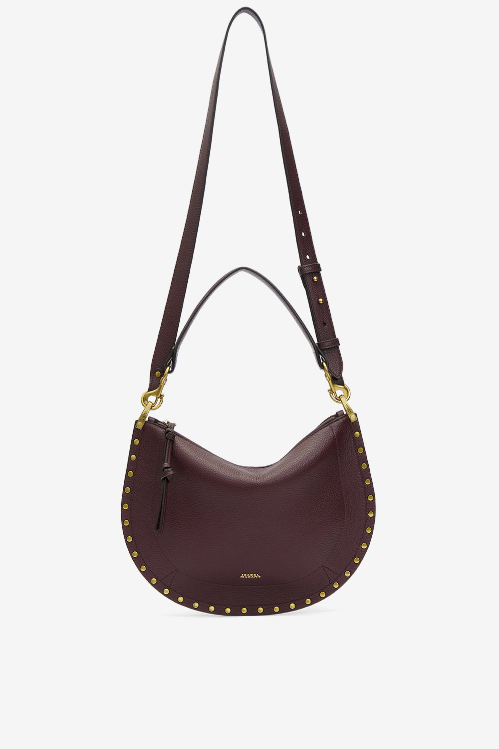 Schultertasche oskan soft zip aus leder - Bordeaux - Woman - 7