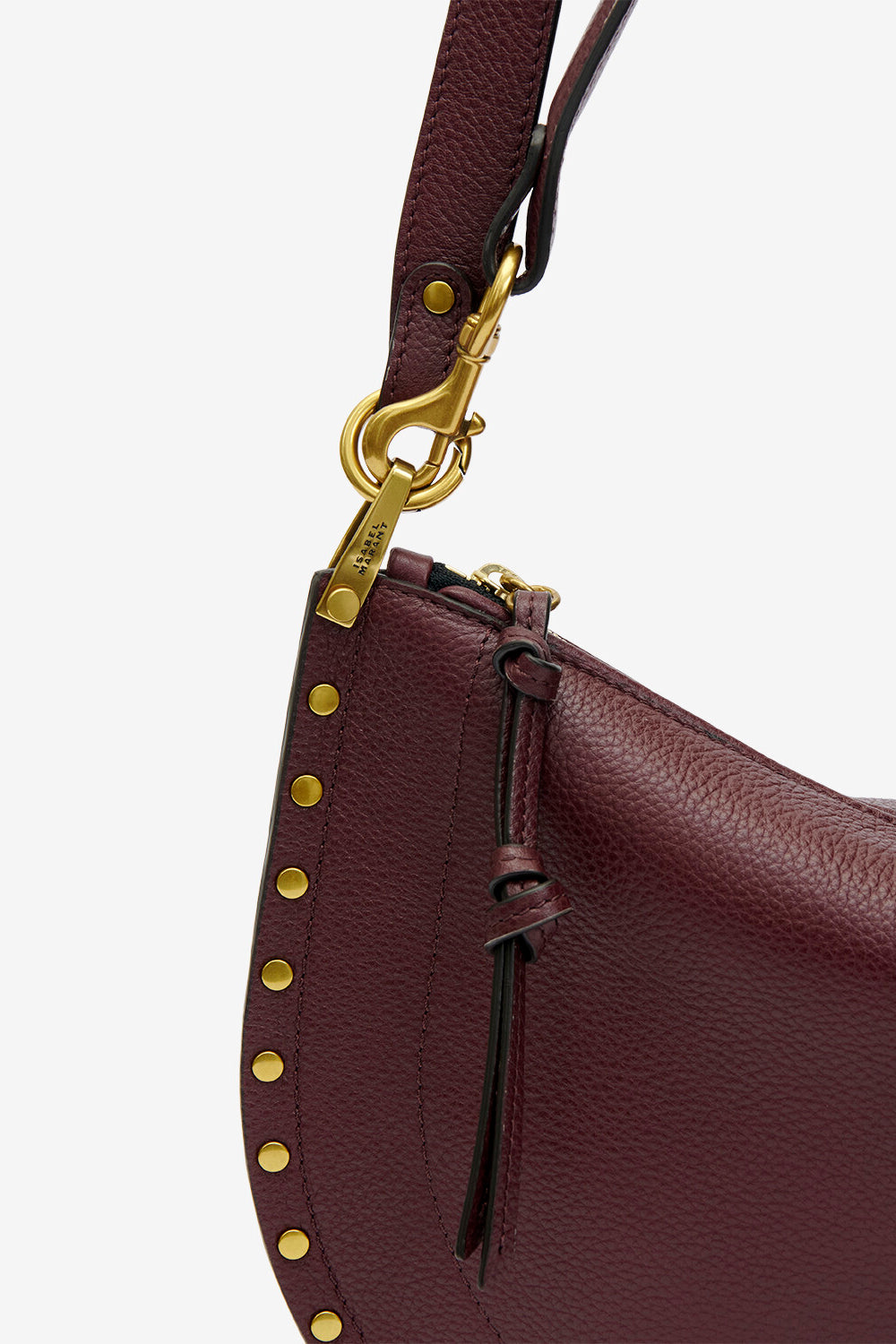 Schultertasche oskan soft zip aus leder - Bordeaux - Woman - 4