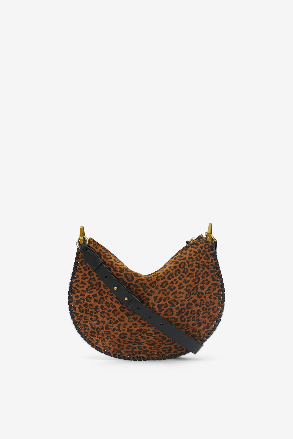 Tasche oskan soft zip aus bedrucktem veloursleder - Leopard - Woman - 3