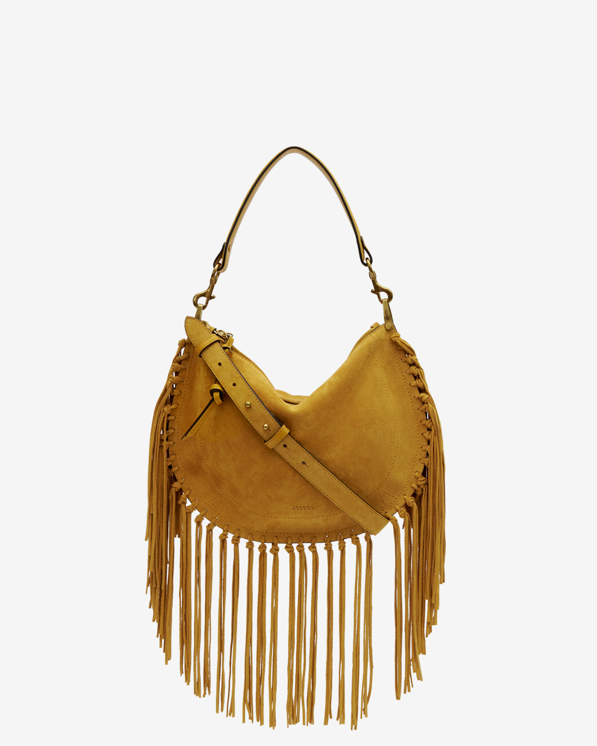 Oskan hobo zip fringed suede calfskin leather handbag - Saffron - Woman - 1
