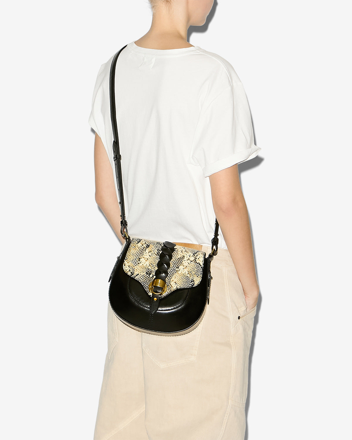 Altay small レザー製 ショルダーバッグ - Black-beige - Woman - 4