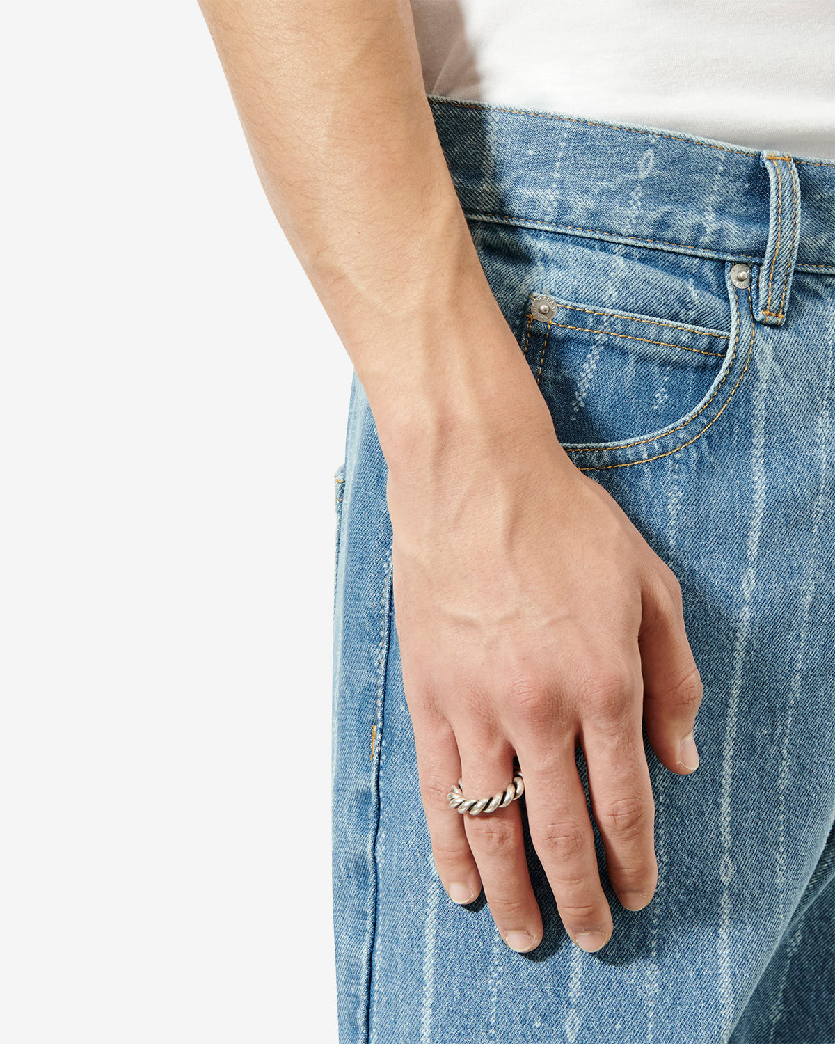 Geflochtener bandring roy aus messing - Silber - Man - 2