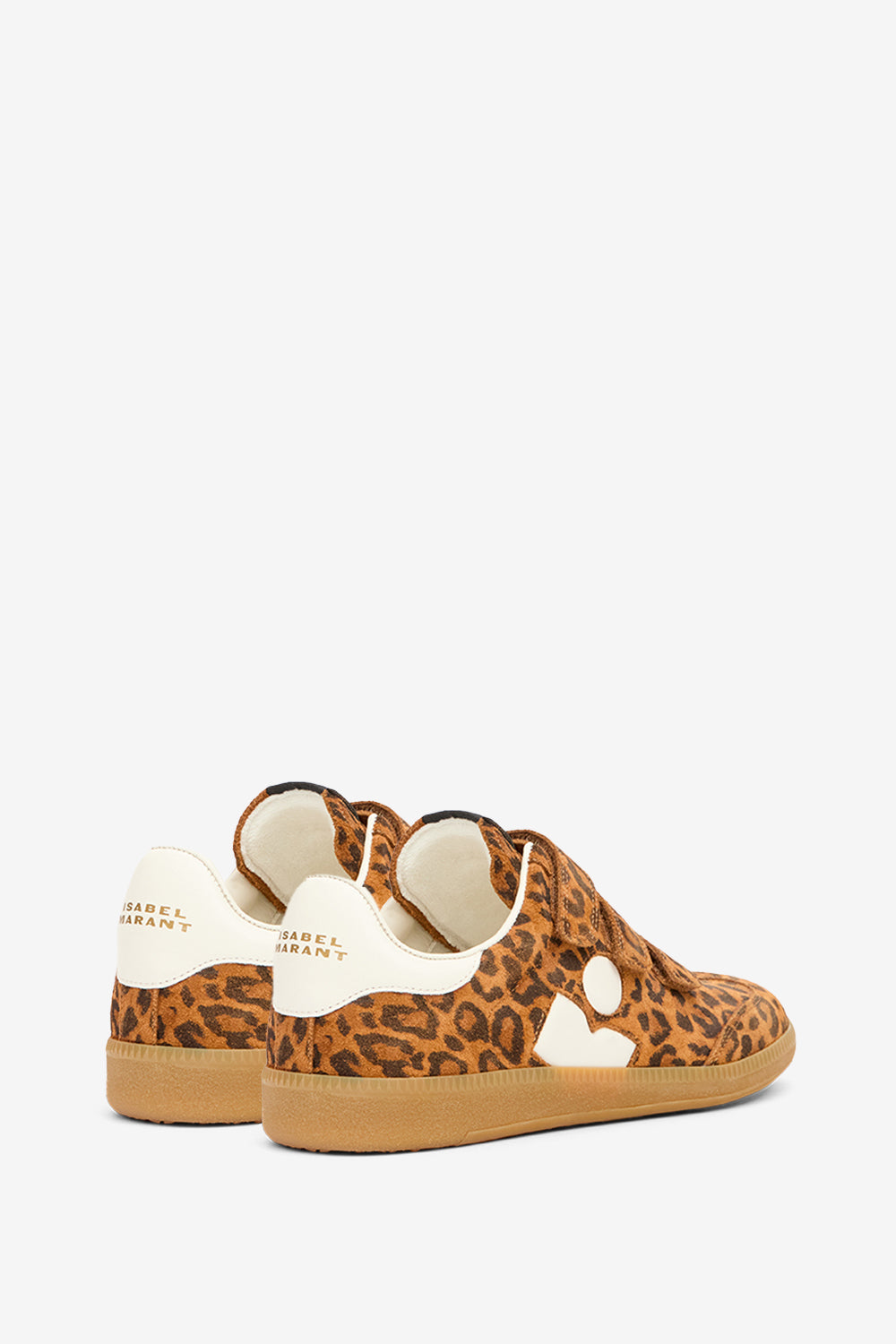 Sneakers basse beth in pelle di vitello scamosciata con stampa - Leopard-ecru - Woman - 2