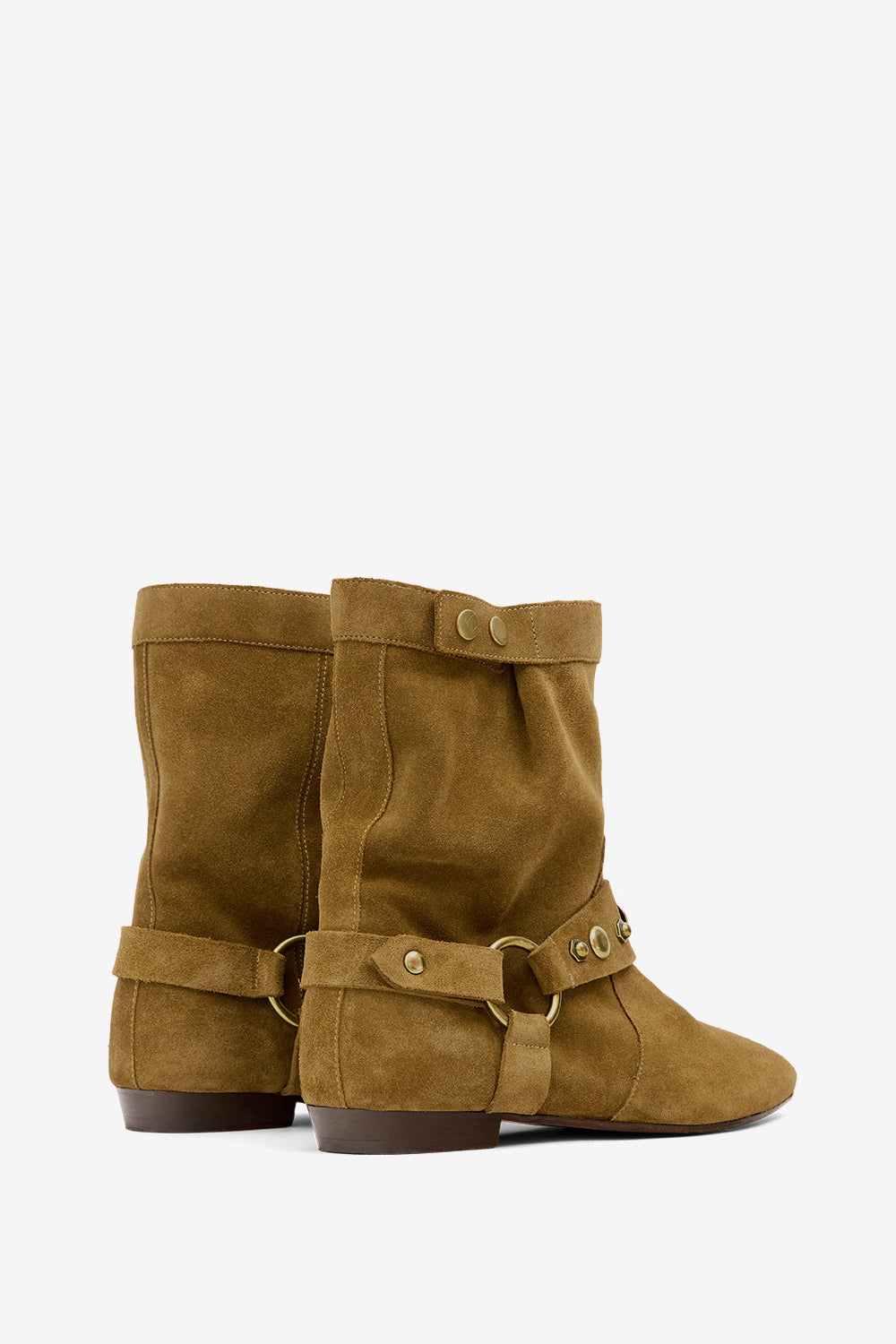 Boots plates stania en cuir de veau velours  - Light bronze-gold - Woman - 2