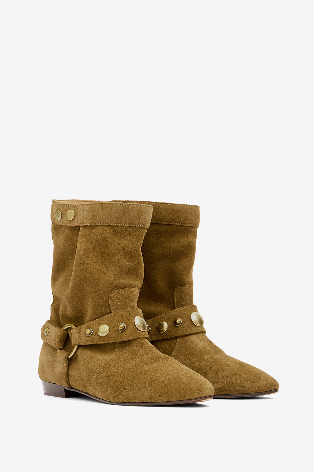 Boots plates stania en cuir de veau velours  - Light bronze-gold - Woman - 3