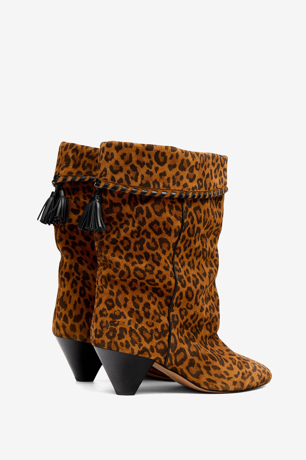 Dalby draped suede leather boots - Leopard - Woman - 2