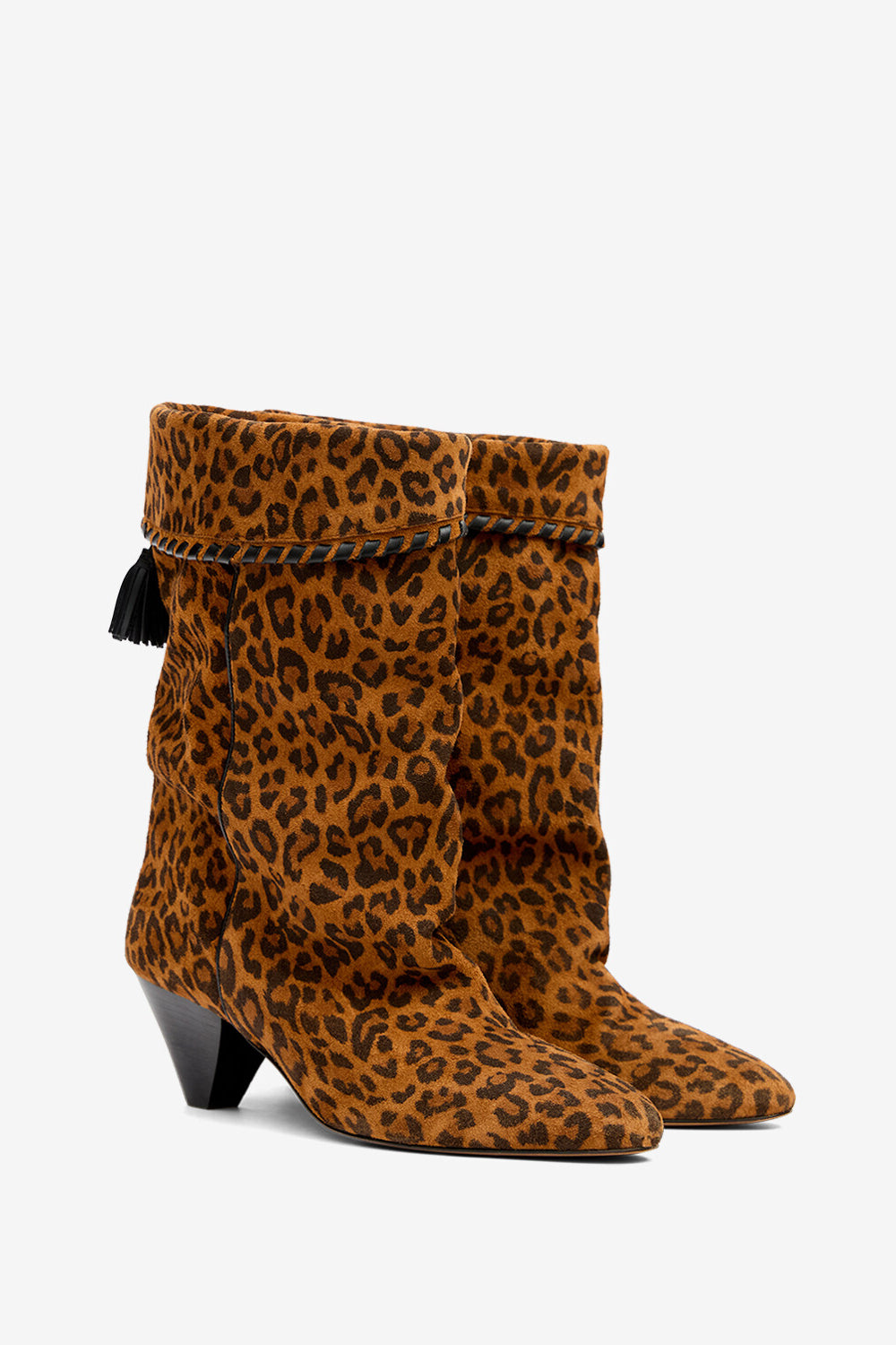 Dalby draped suede leather boots - Leopard - Woman - 3