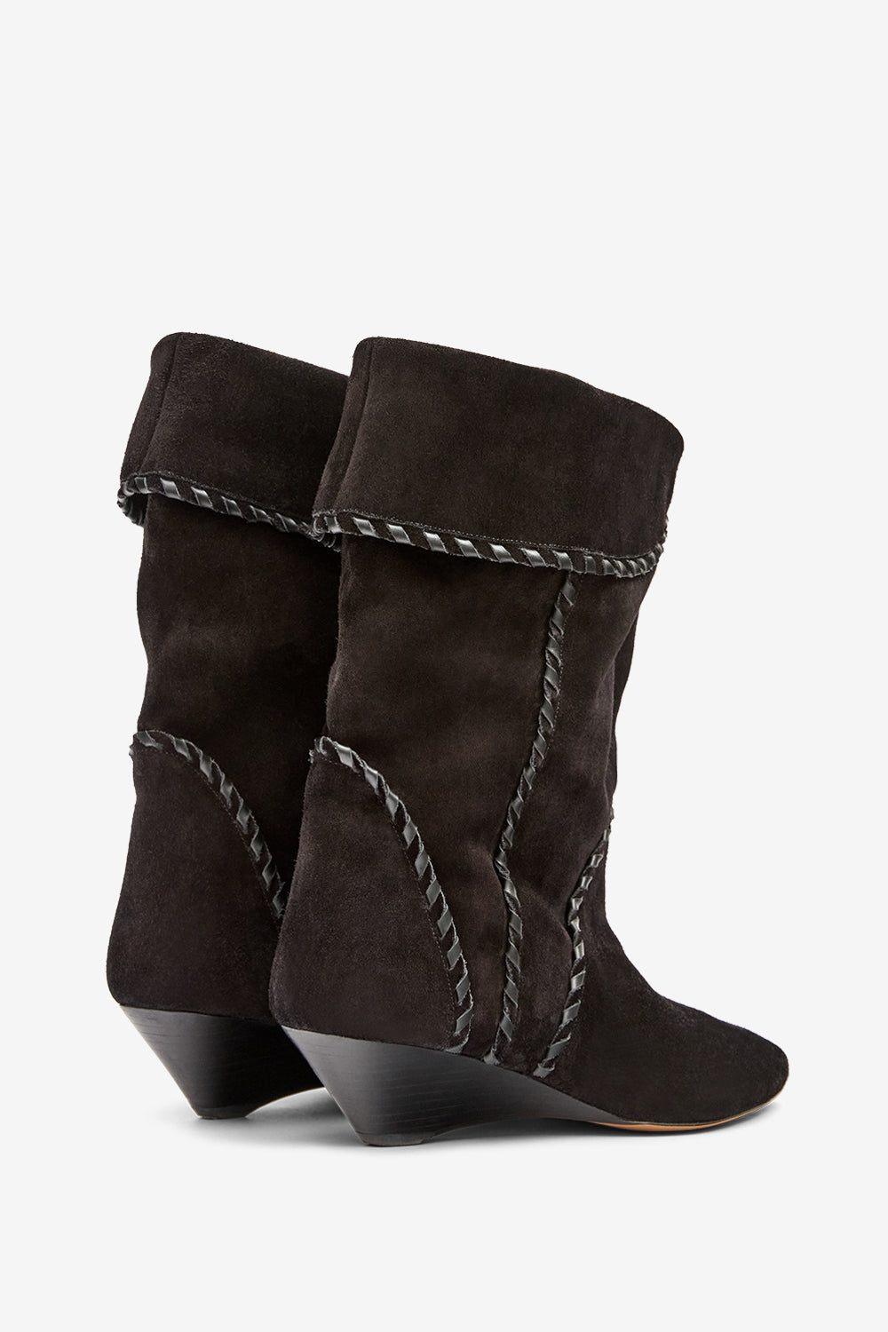 Botas bajas edoa de ante de piel de becerro - Negro - Woman - 2