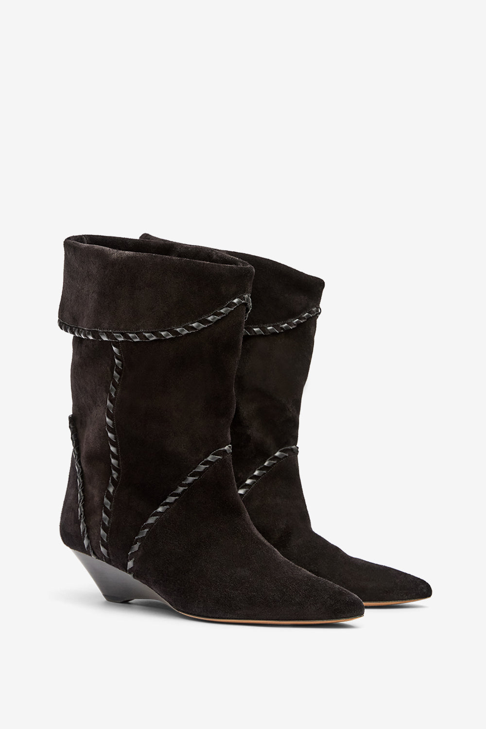 Botas bajas edoa de ante de piel de becerro - Negro - Woman - 3