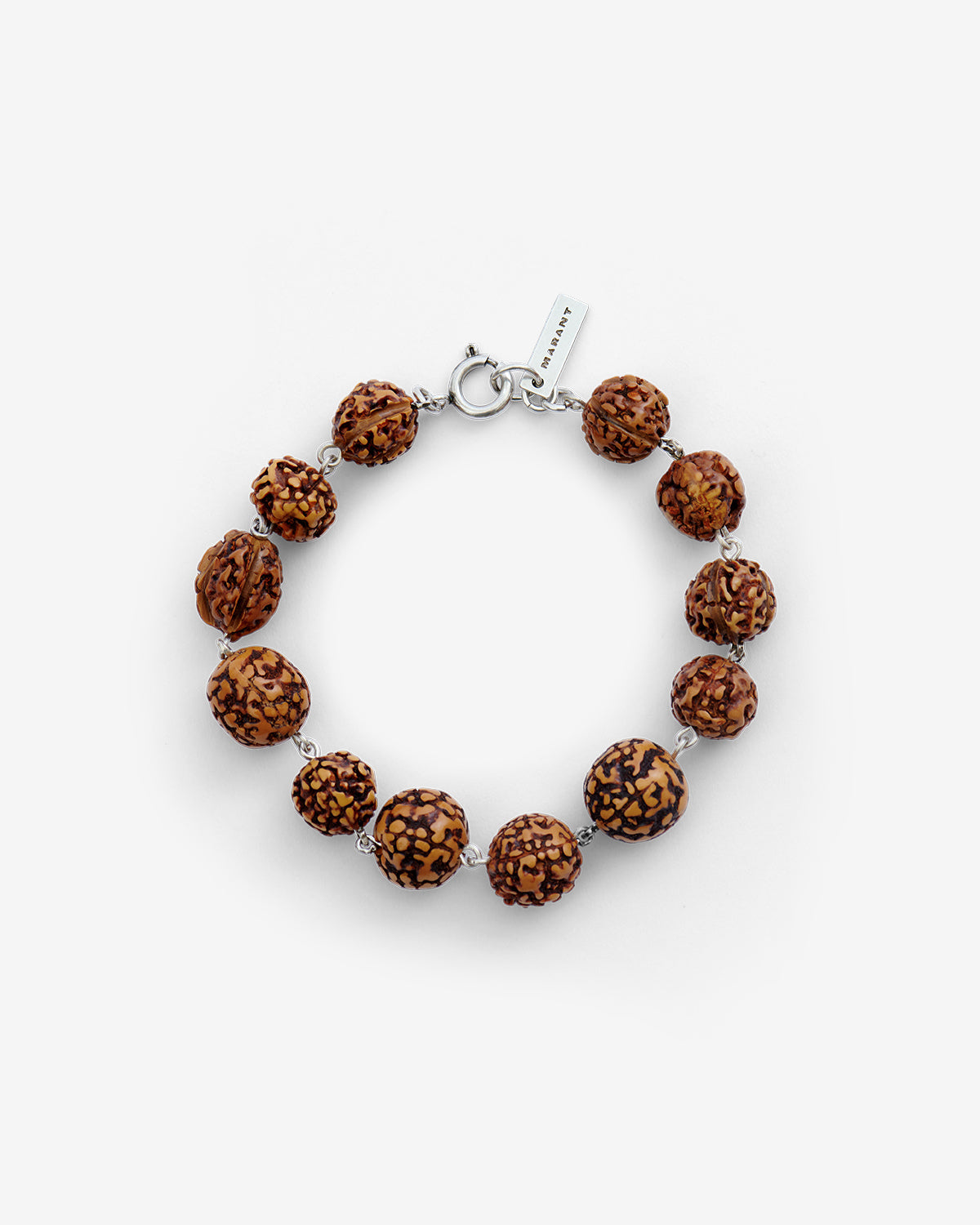 Armband hugh aus rudraksha-samen - Natural and silver - Man - 1