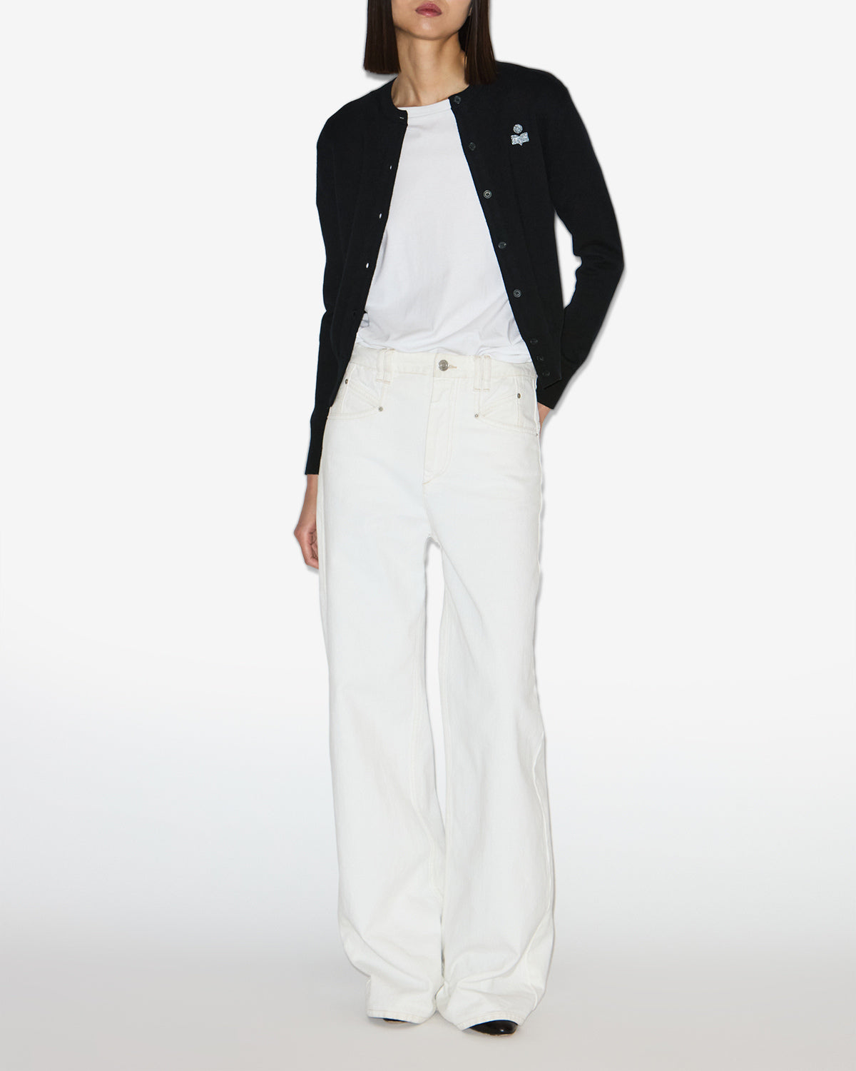 Cardigan mona en coton mélangé - Noir - Woman - 1