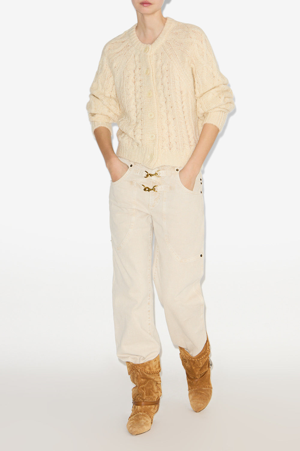 Strickjacke yara mit zopfmuster - Naturfarben - Woman - 2