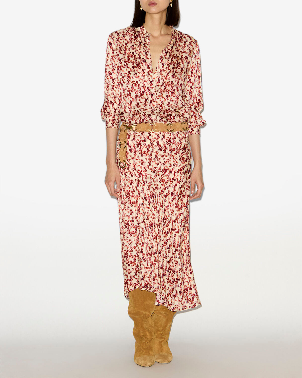 Ilda 패턴 자카드 셔츠 - Garnet - Woman - 1