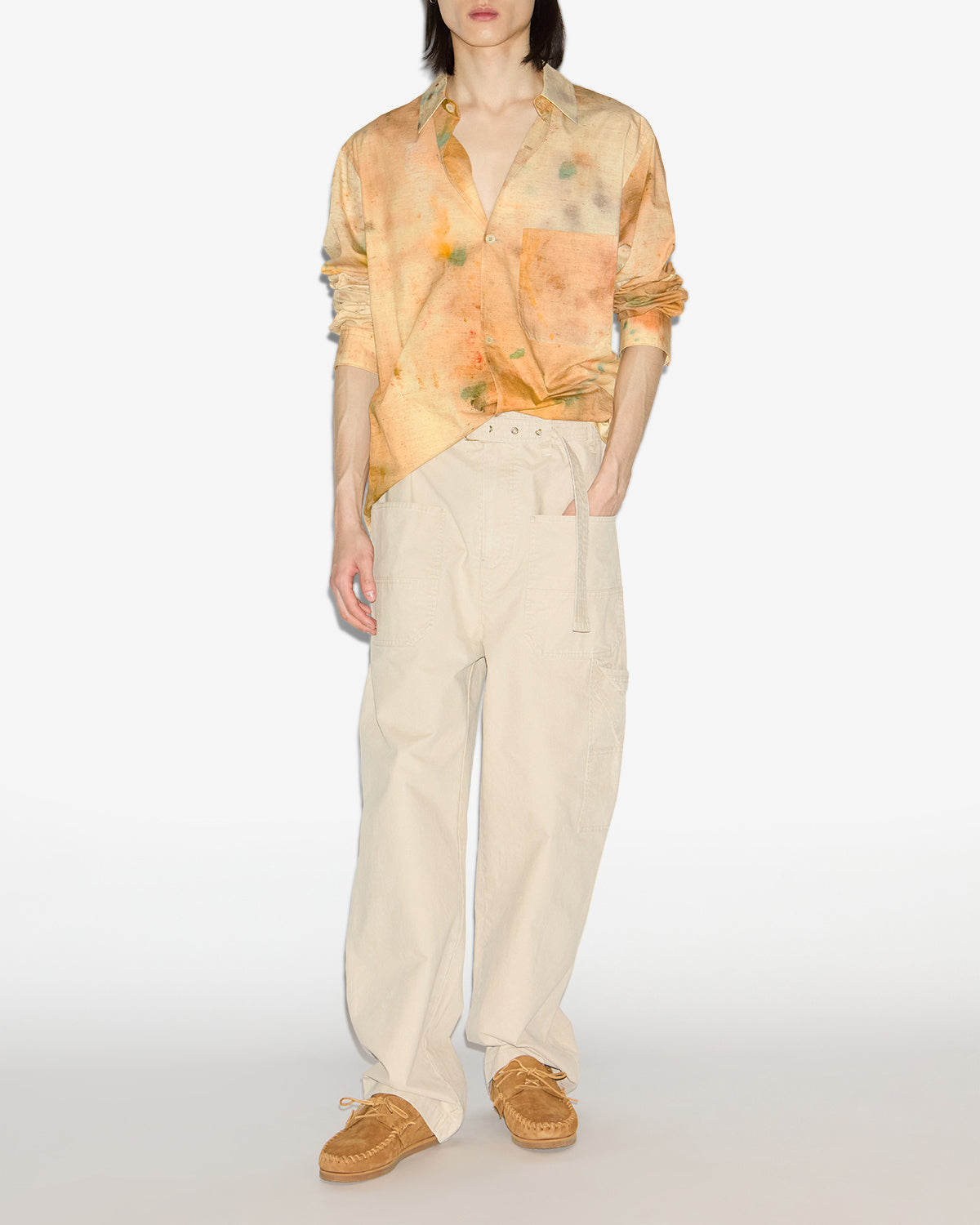 Hemd yacine aus bemalter baumwolle - Beige - Man - 1