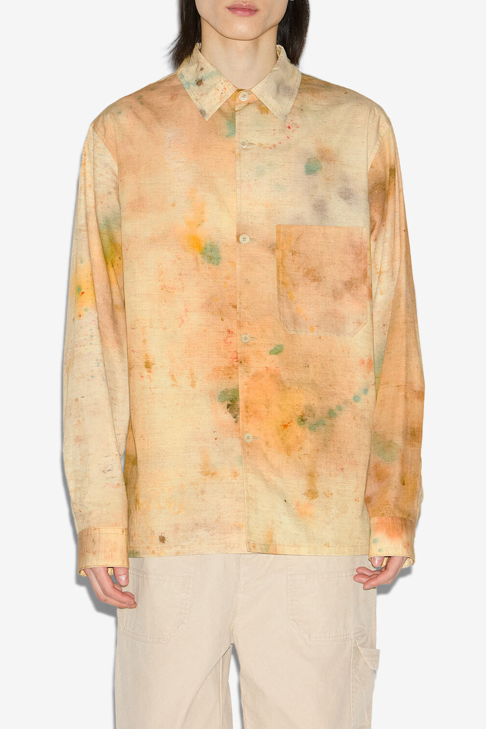 Hemd yacine aus bemalter baumwolle - Beige - Man - 4