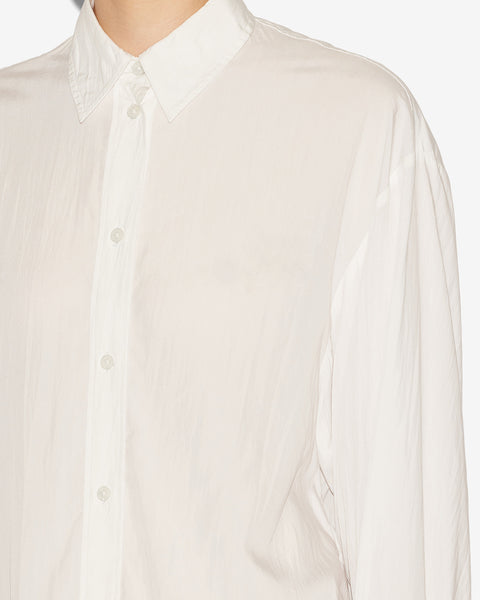 Tシャツ・カットソー Isabel Marant FW24 'Fabriza' shirt (CH0177FAB1I01I 20WH) Fabriza shirt Woman ecru-burgundy | ISABEL MARANT Official