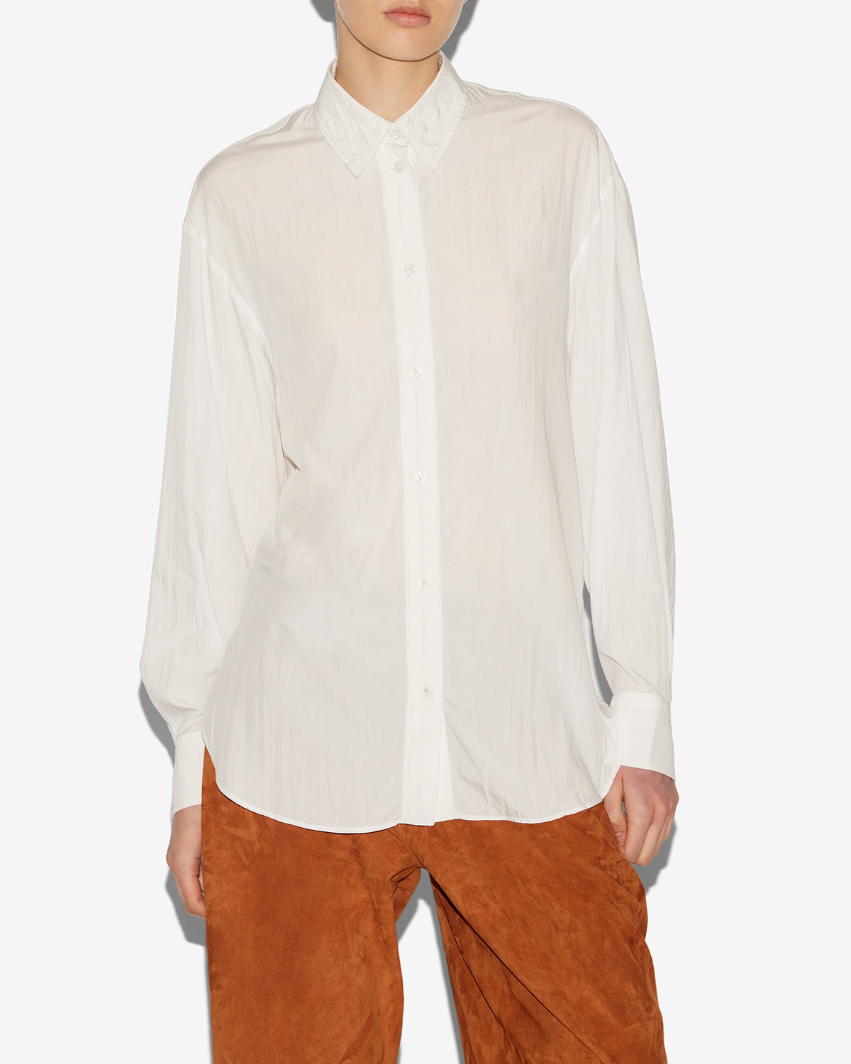 Fabriza flowing crepe shirt - White - Woman - 3