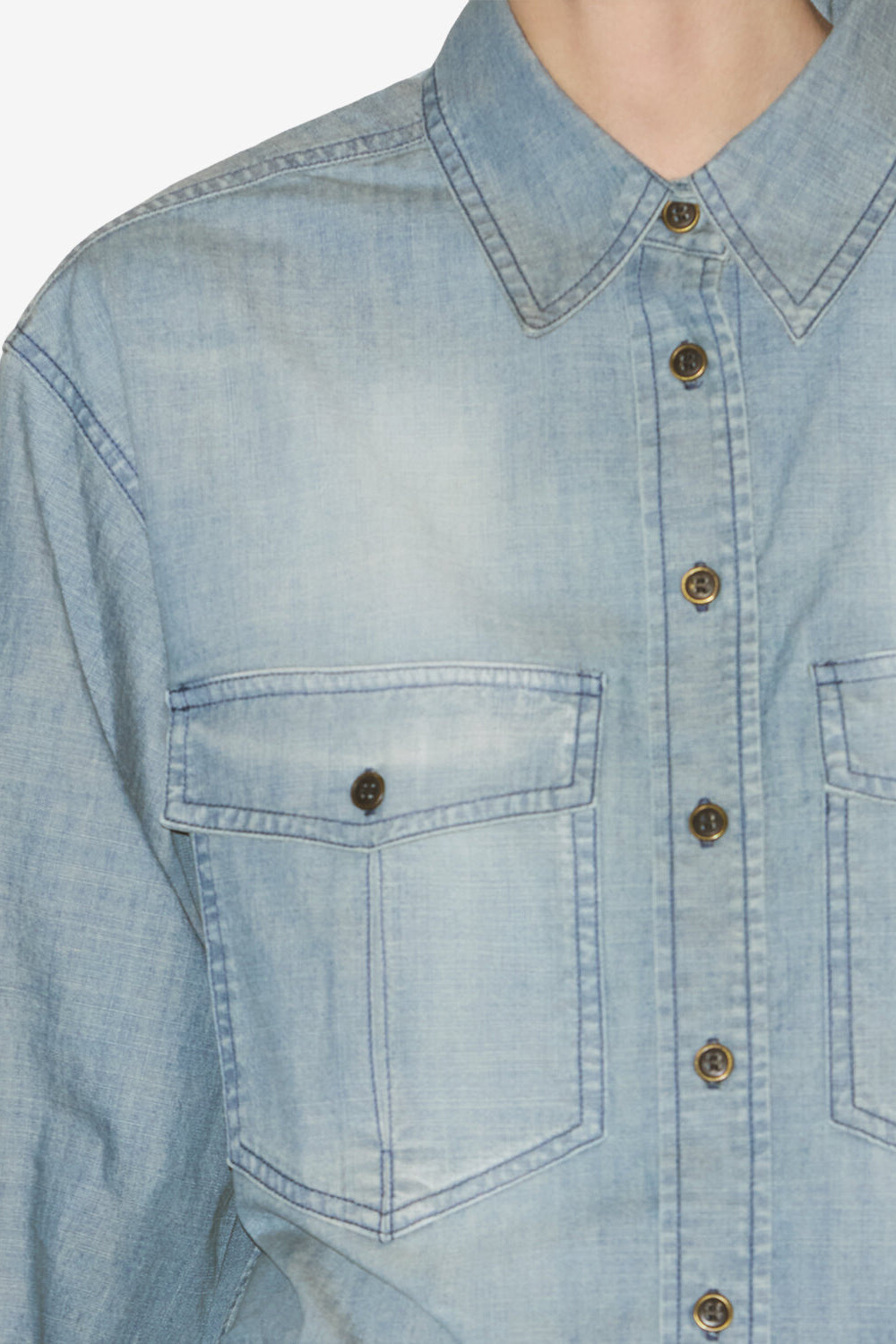 Ovelia chambray shirt - Blue - Woman - 3