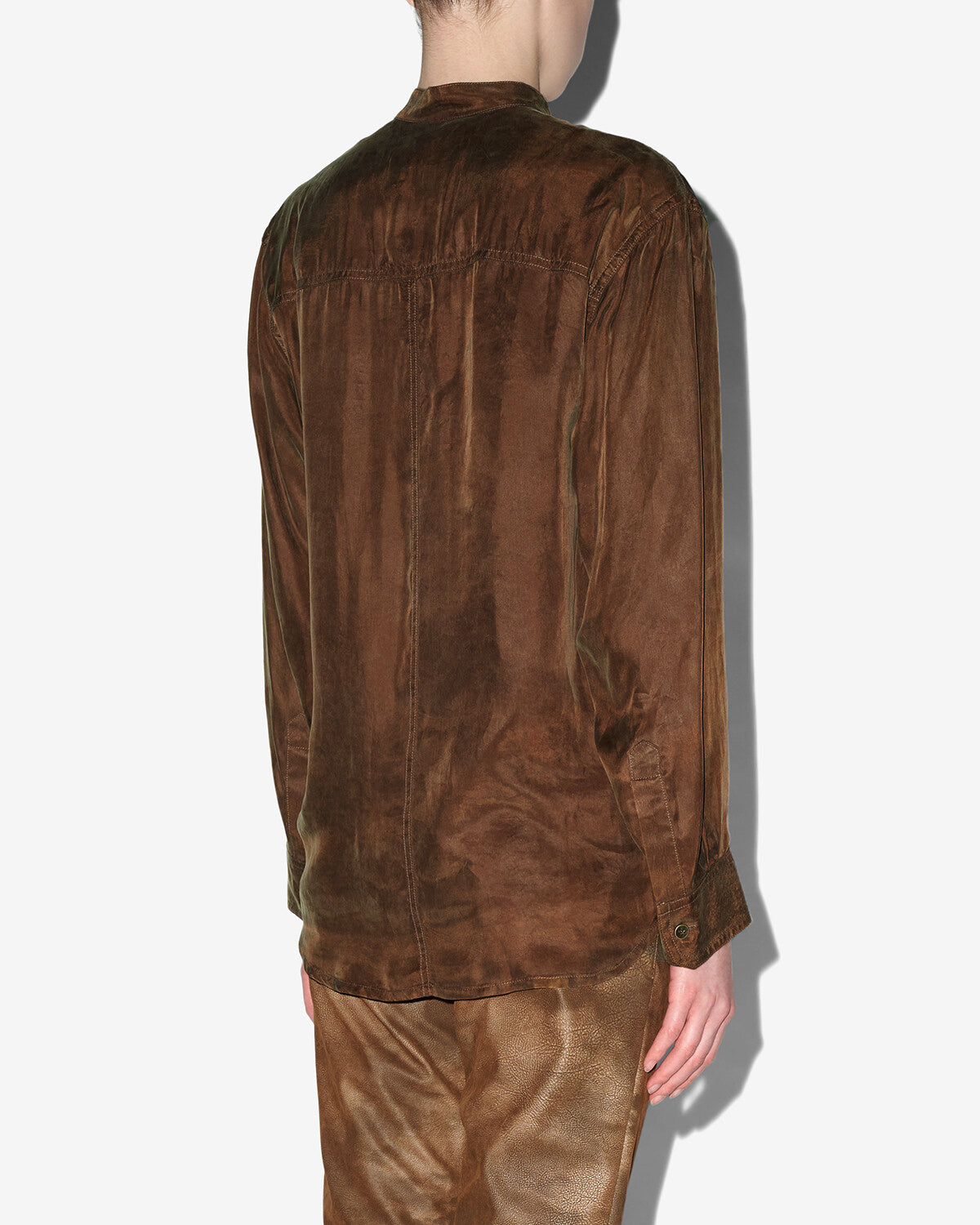 Camisa zetta de satén lavado - Tabacco - Woman - 3