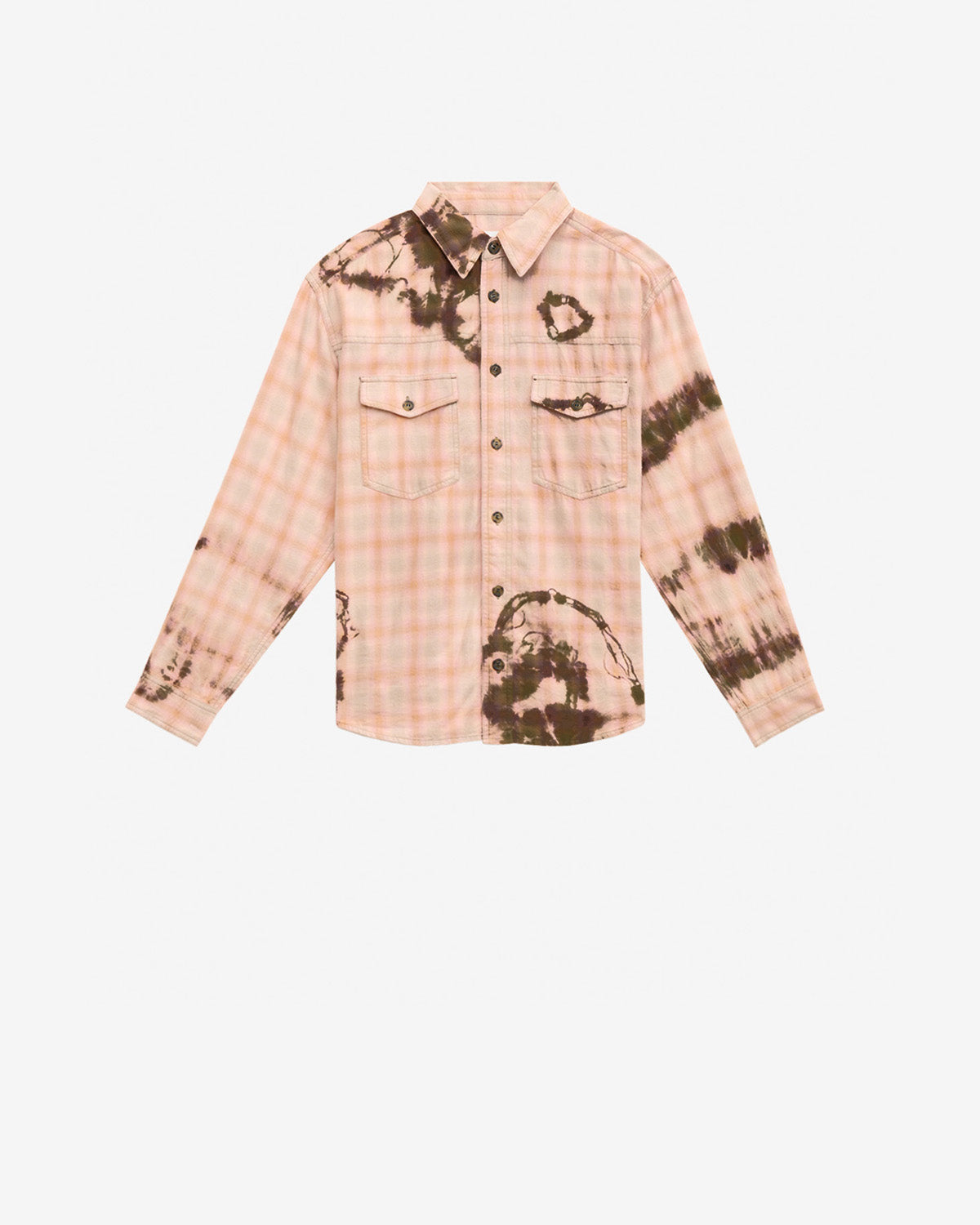 Hemd suli mit karos und tie-dye - Faded peach - Man - 5