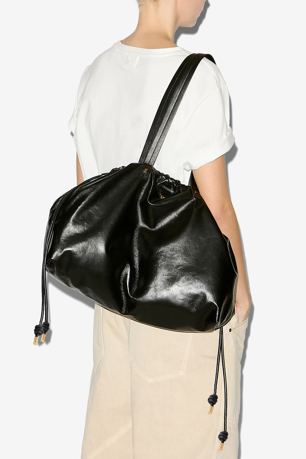 Sac cabas silven e/w en cuir brillant - Noir - Woman - 2