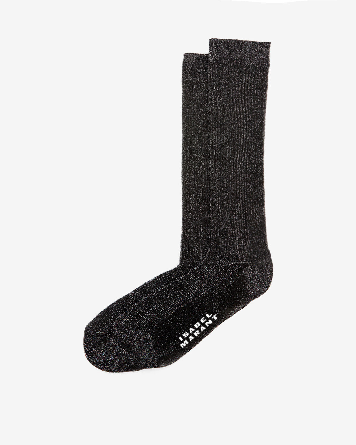 Calcetines altos loula de lúrex - Black and silver - Woman - 1