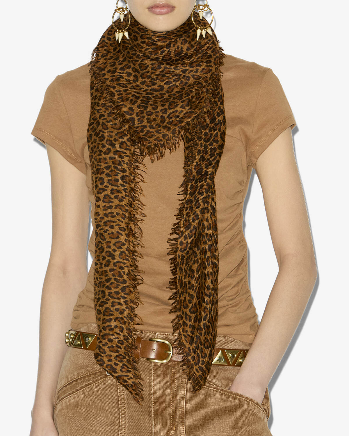 Madicia cashmere and wool scarf - Leopard - Woman - 2