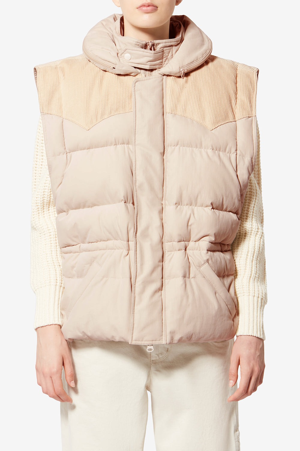 Olfa quilted vest - Ecru - Woman - 4