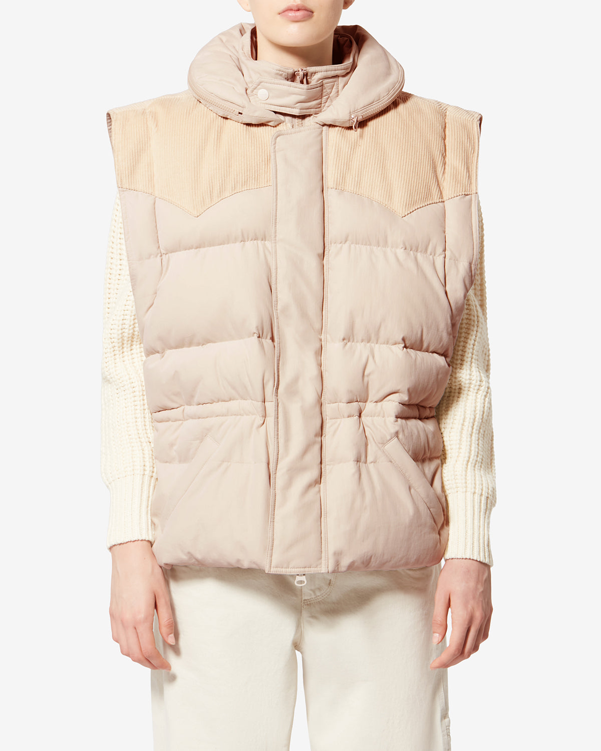 Olfa quilted vest - Ecru - Woman - 3