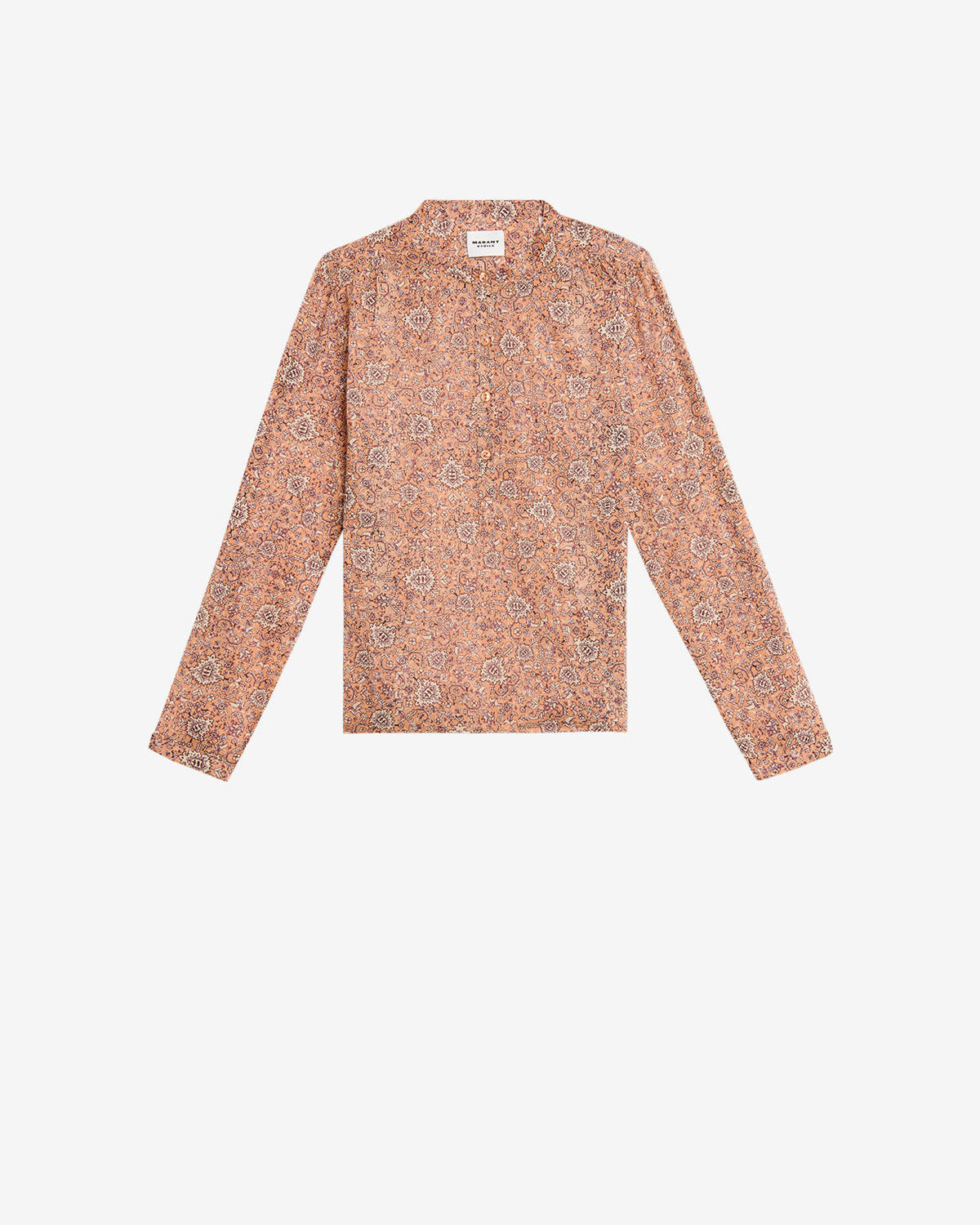 Blouse maria en voile de coton imprimé - Orange - Woman - 5