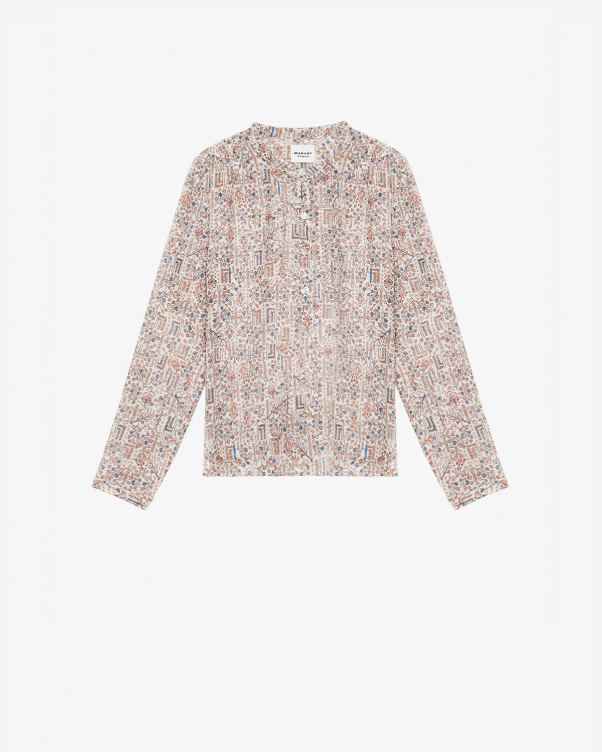 Maria printed cotton voile blouse - Ecru - Woman - 5