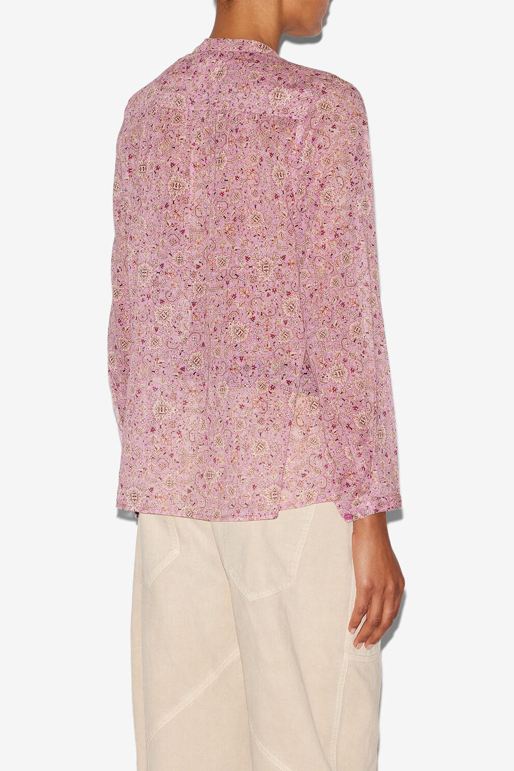 Bluse maria aus bedrucktem baumwollvoile - Rosa - Woman - 5