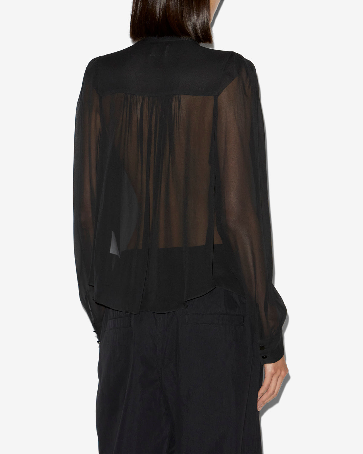 Blusa noeline en crepé estampado - Negro - Woman - 4