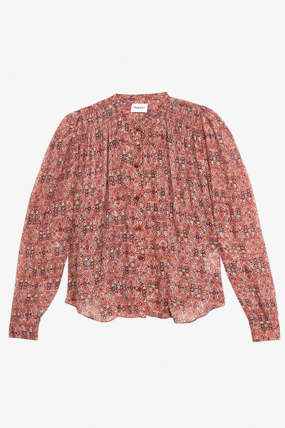 Bluse noeline aus bedrucktem crêpestoff - Orange - Woman - 1