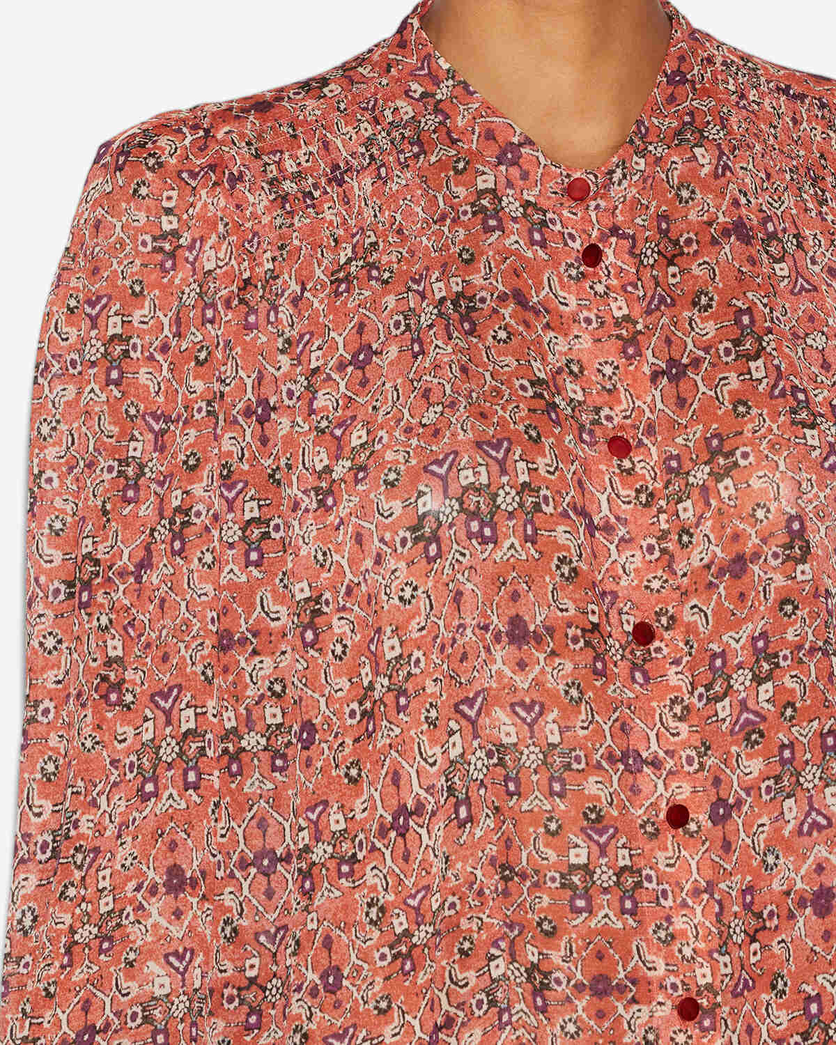 Blusa noeline en crepé estampado - Naranja - Woman - 2