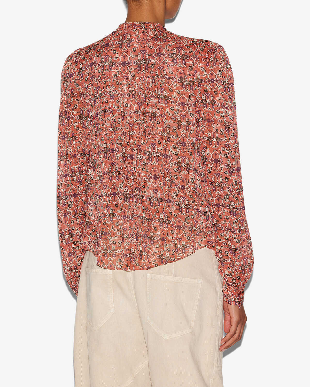 Blusa noeline en crepé estampado - Naranja - Woman - 4