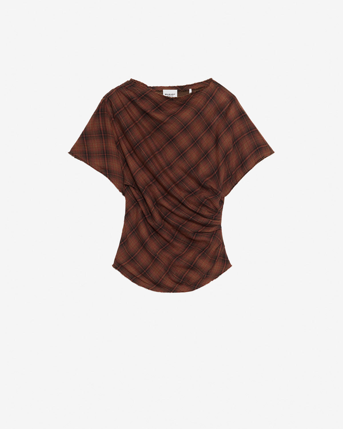 Top asimmetrico neyela a quadri - Dark bronze - Woman - 4